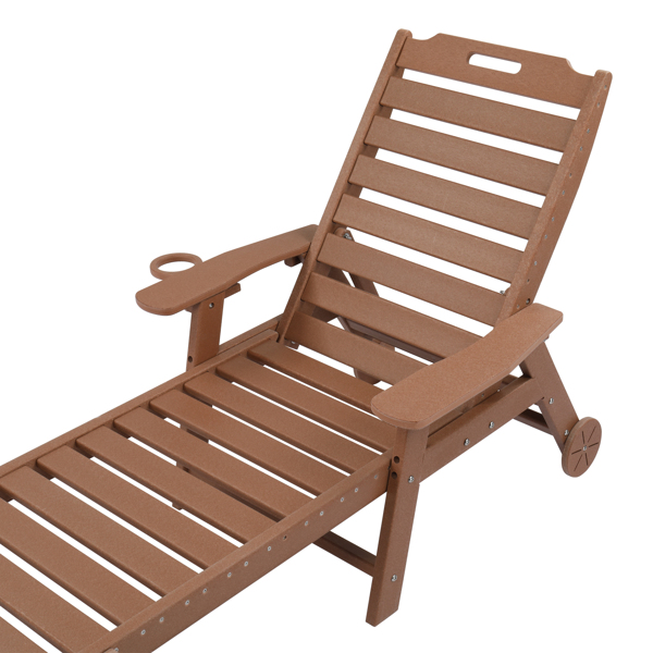 195*75.5*33cm HDPE Backrest Adjustable Lying Bed Teak Color