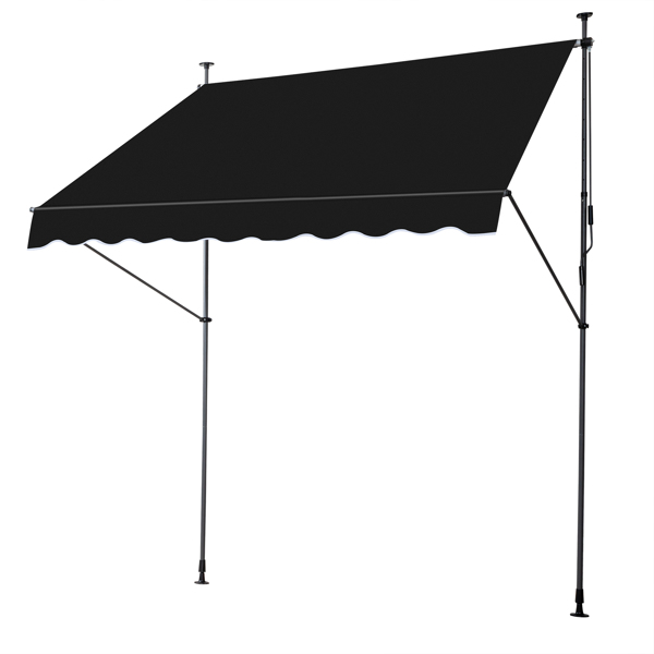 78.7"D x 59.1"W x(78.7 -118.1)"H Retractable Awning Black