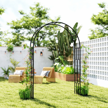 Steel Garden Arch with Gate ( Amazon Shipping)（Prohibited by WalMart）