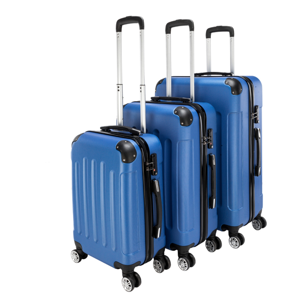 3 Pcs Suitcase Lightweight ABS Carry-on Hand Luggage 4 Spinner Wheels Trolley Case