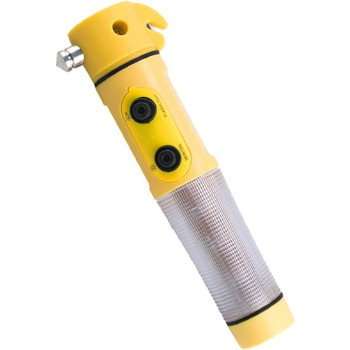 Yellow Multi-functional car safety hammer with Flashlight