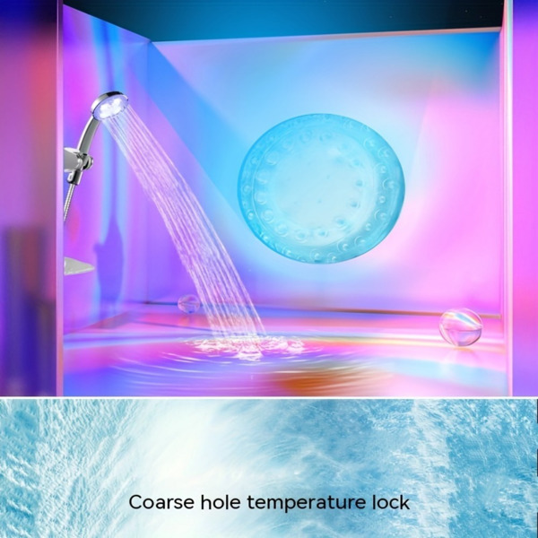 LED Color-Changing Rainfall Shower Head Set with Hose & Base – Water-Saving, Battery-Free Design for Modern Bathrooms