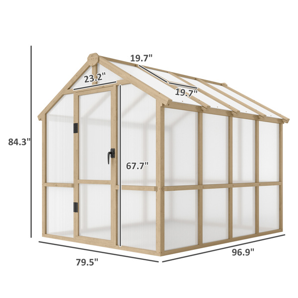 Wooden Walk-in Greenhouse Kit  ( Amazon Shipping)（Prohibited by WalMart）