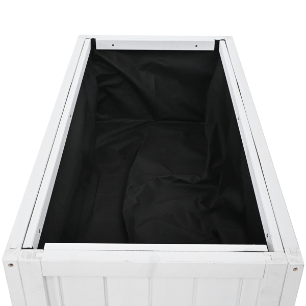 35.4''x17.7''x37.4'' Mini Wood Cold Frame, Compact 2 Doors Garden Greenhouse with Wheels, Raised Bed with Liner for Indoor Outdoor Use, White