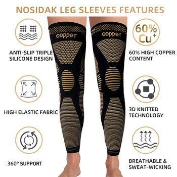 Full Leg Sleeves Long Compression Leg Sleeve Knee Sleeves Protect Leg, for Man Women Basketball, Arthritis Cycling Sport