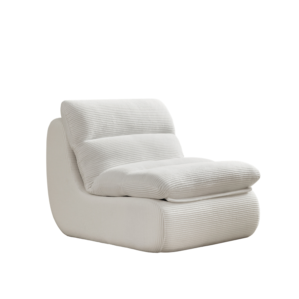 Modern Compressed Lounge Chair with Ottoman, Cozy Corduroy Recliner for Small Spaces, Living Room, or Bedroom