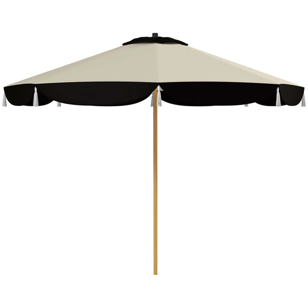 8.7 FT Elegance Patio Umbrella, UPF 50+ Outdoor Market Umbrella with 8 Ribs, Beige 