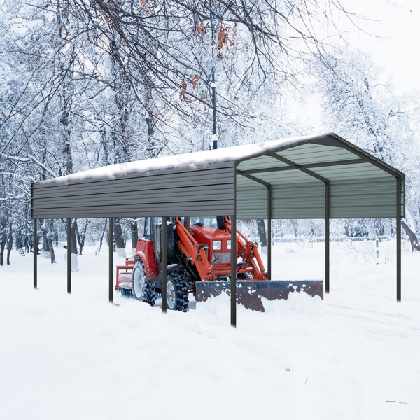 12x20 FT Metal Carport Heavy Duty with Reinforced Frame, Outdoor Garage Multi-Use Shelter Canopy Car Shelter for Pickup, Boat, Car and Tractors