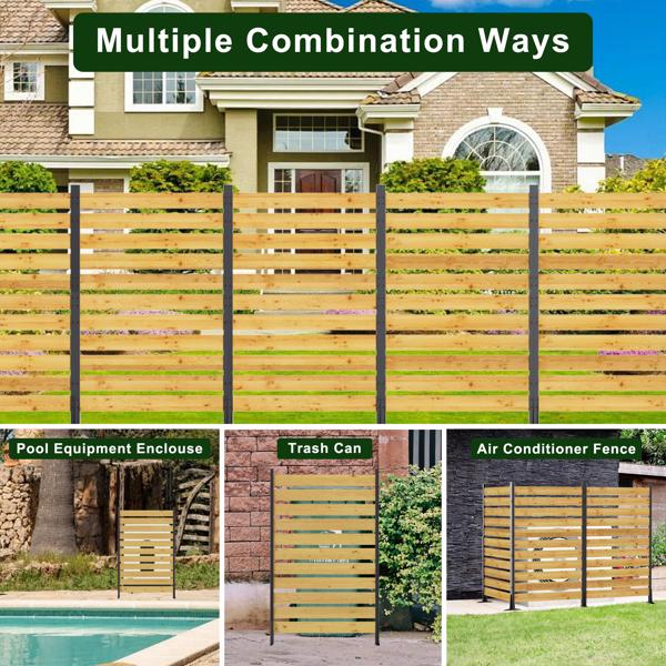 72.8"H x 38.5"W(1 Panel) Cedar Wood Privacy Screen, Outdoor Privacy Walls, Privacy Wood Fence for Pool Equipment Enclosure, Trash Can Enclosures, Air Conditioner Fence