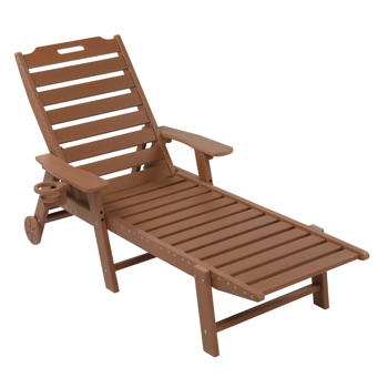 195*75.5*33cm HDPE Backrest Adjustable Lying Bed Teak Color