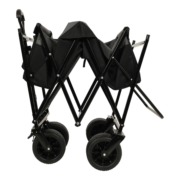 480Lbs Collapsible Wagon with Canopy,Wagon Stroller with 7" All-Terrain Wheels, Lightweight Foldable Wagon, Large Capacity for Camping, Shopping, Sports, and Garden Use,black with mosquito net