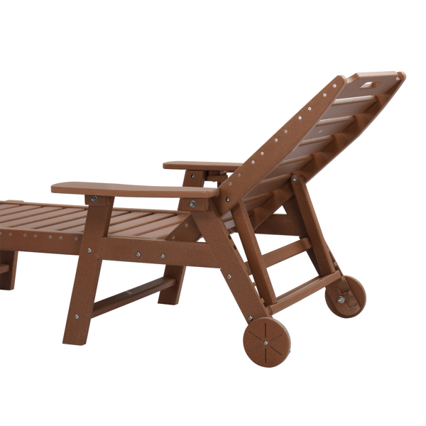 195*75.5*33cm HDPE Backrest Adjustable Lying Bed Teak Color