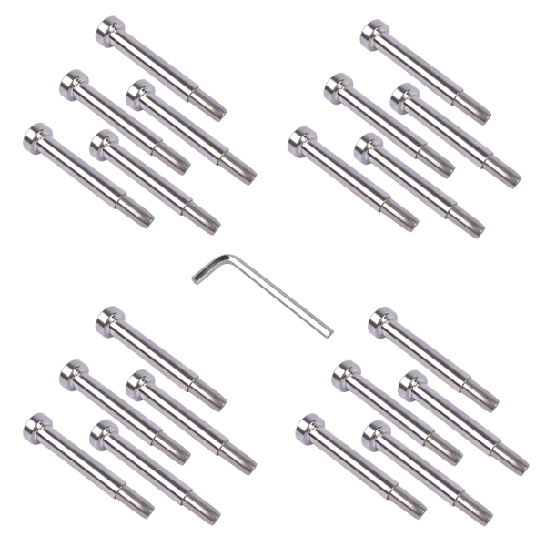 T316 20Pcs Stainless Steel Screw Fastener Kit with Wrench for 3/16" Wire Rope Cables