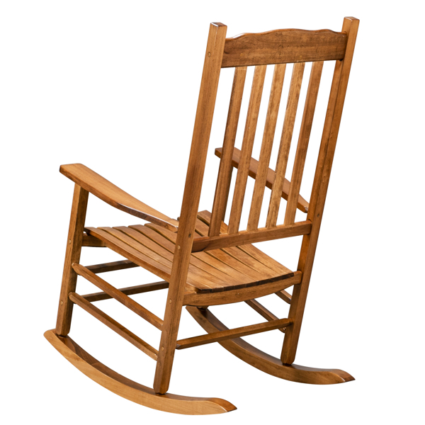 Square Wooden Rocking Chair Wavy Backboard Original Color