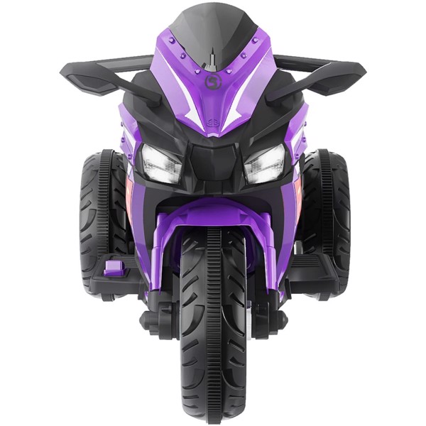 Children's motorcycle, 12V 7AH battery powered, boys and girls 2-6 years old toy motorcycle, gift, purple, three wheels (not shipped on weekends)