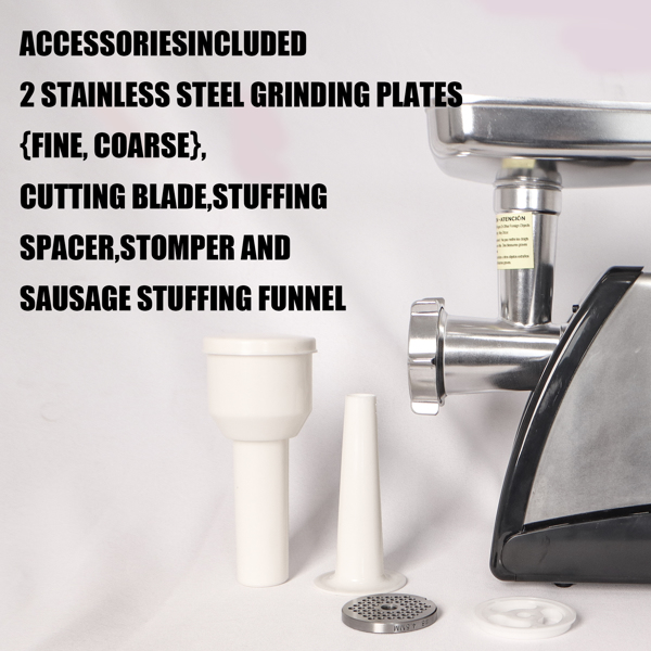 Meat Grinder & Sausage Stuffer, 570 Watt,Stainless Steel