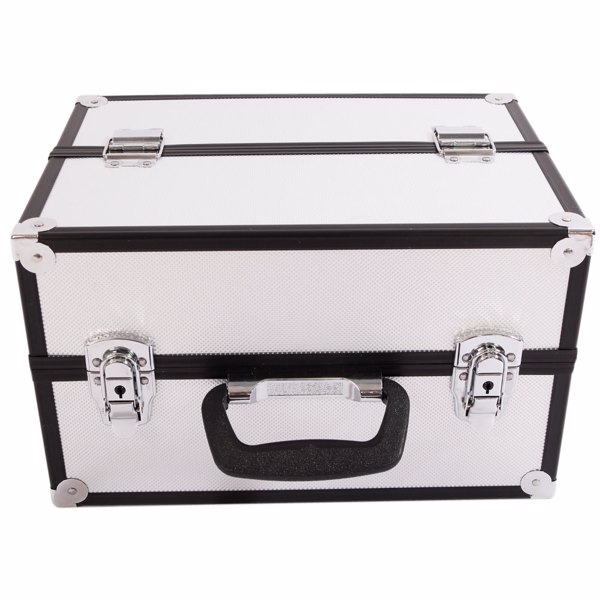 SM-2083 Aluminum Alloy Makeup Train Case Jewelry Box Organizer Silver