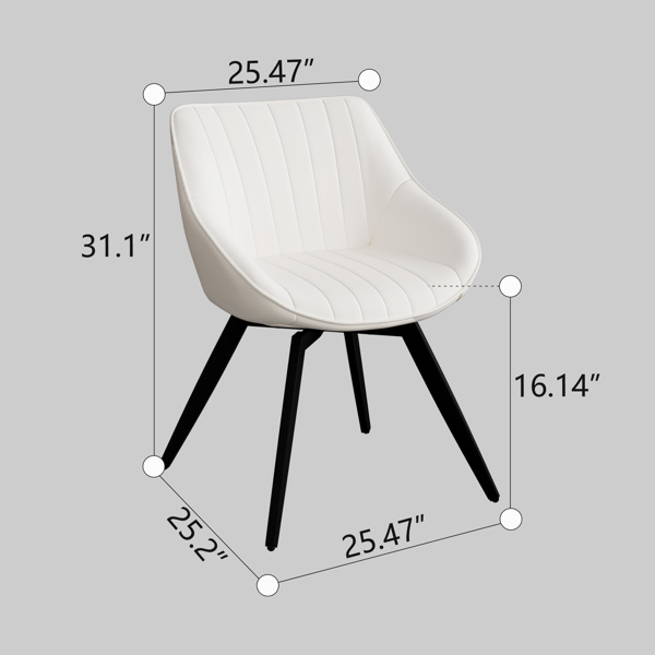 29.53" Medieval MDF coffee table and 2 PU dining chair set, drum integrated dining table and black metal leg dining chairs, suitable for kitchen&home 