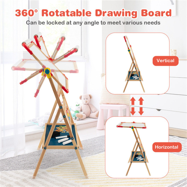 3-in-1 Kids Wooden Art Easel