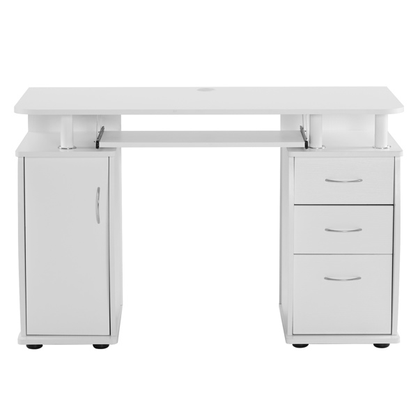 Embossed White Particle Board with Melamine Laminate 1155574cm One-Door Three-Drawer Computer Desk