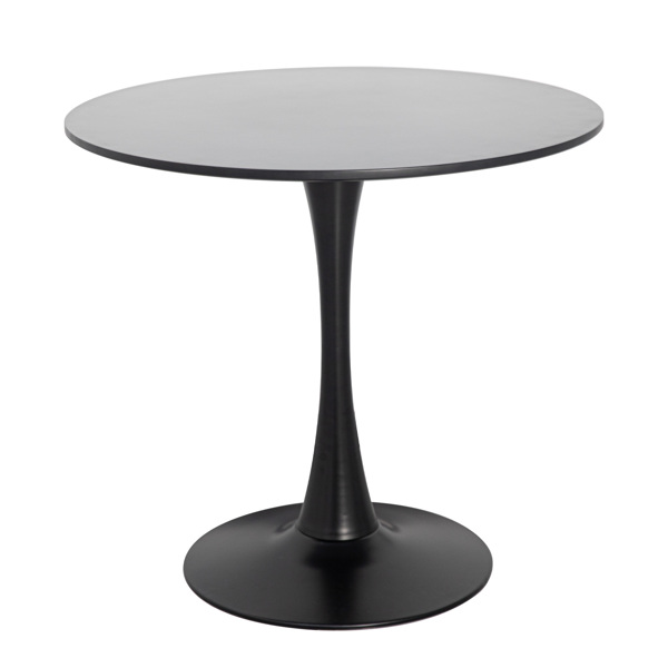 Round Black Dining Table 31.5" with Pedestal Base, Mid Century Kitchen Table Coffee Table for 2 to 4 Person