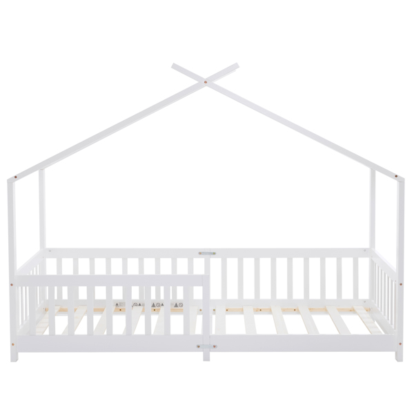 X-Shaped Roof Design White Painted Pine Children's Bed