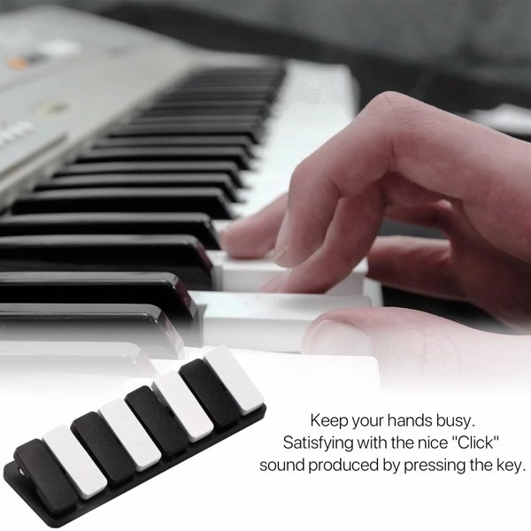 Fidget Clicker, Alloy 4/8 Keys Piano Keys Magnetic Fidget Slider Detachable Metal Fidget Toy Haptic Slider EDC Haptic Fidget Clicker Adults Fidget Toys(Black)