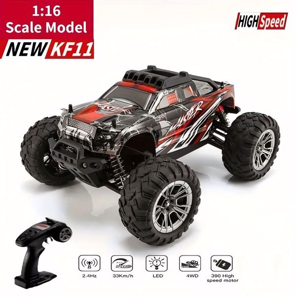  1: 16 scale remote control car, all terrain with four-wheel drive, high-speed electric drift racing car, suitable for children, parents and children interactive toys, blue