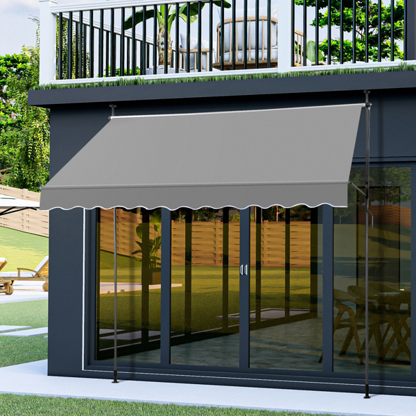 118.1"D x 47.2"W x(78.7 -118.1)"H Retractable Awning Grey