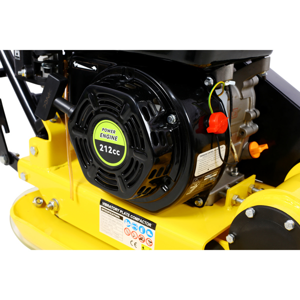 7.0HP 5500VPM MAX Gas Vibration Compaction Force 20 x 14 inch Plate Compactor w/Built-in Wheel,EPA compliant