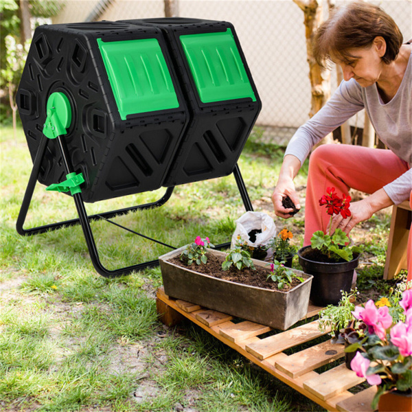 130L Garden Compost Tumbler with Sliding Doors