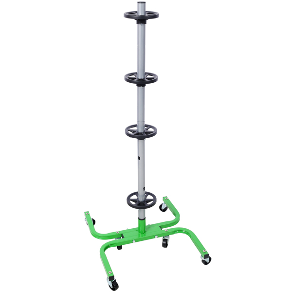 Storage Stand  With Wheels 275 LBS Total Capacity  Uses Six 2in Swivel Caster Wheels green color