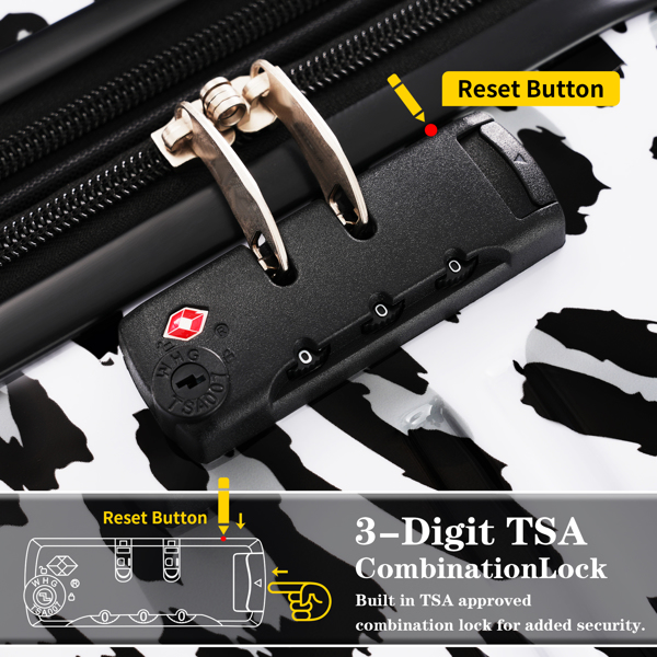 Hardshell Luggage Sets 3 pcs Spinner Suitcase with TSA Lock Lightweight-20"+24"+28" Luggages