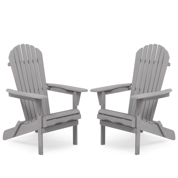 Wood Lounge Patio Chair for Garden Outdoor Wooden Folding Adirondack Chair Set of 2 Solid Cedar Wood Lounge Patio Chair for Garden, Lawn, Backyard, 