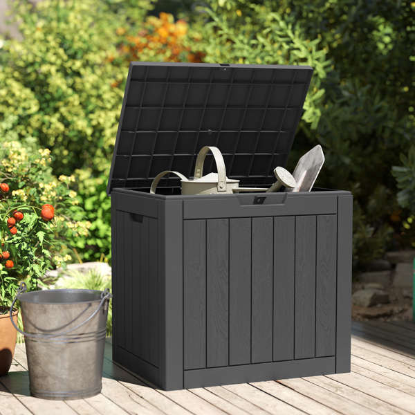 Deck Box with 31 Gallon Capacity, Weatherproof Resin Lockable Outdoor Storage for Secure Package Deliveries and Indoor Storage in Garden or Patio