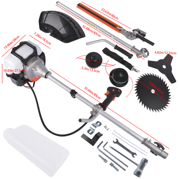 Gas Weedeater 2 Cycle 36cc Weedeater Gas Trimmer 3 in 1 Weed Wacker Edger