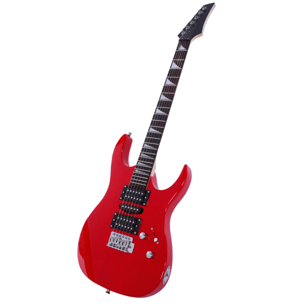 Novice Entry Level 170 Electric Guitar HSH Pickup   Bag   Strap   Paddle   Rocker   Cable   Wrench Tool Red