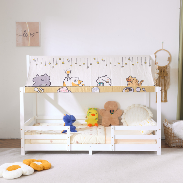 Canopy Roof Design White Painted Pine Children's Bed