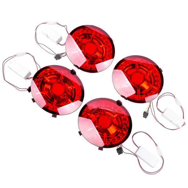 4Pcs LED Tail Lights Brake Lights RED Lens For Chevy Corvette C6 Coupe 2005-2013 2801188 15279751 15279752 10440716