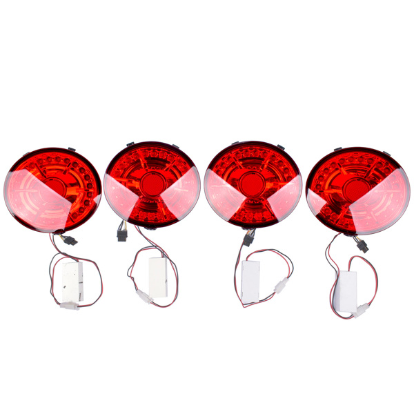 4Pcs LED Tail Lights Brake Lights RED Lens For Chevy Corvette C6 Coupe 2005-2013 2801188 15279751 15279752 10440716