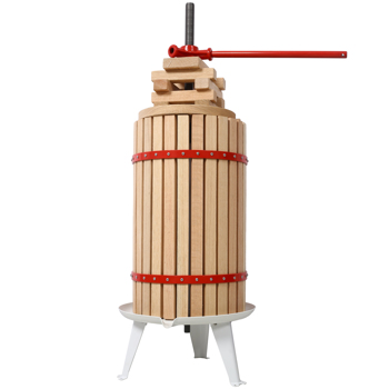 Fruit Wine Press - 100% Nature Apple&Grape&Berries Crusher Manual Juice Maker for Kitchen, Solid Wood Basket with 8 Blocks Cider Heavy Duty Wine Making Press (7.9 Gallon)