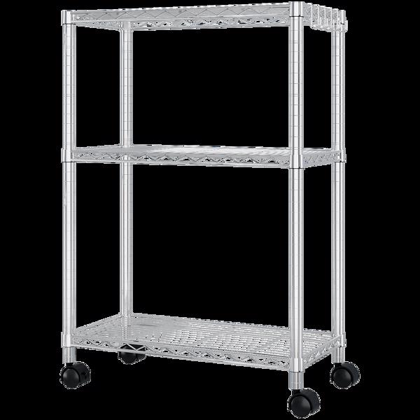 Heavy Duty Storage Shelves  72.83" H   Wire Shelving Unit with Wheels 1020LBS  NSF Metal Shelves for Storage Adjustable Garage Storage Rack Pantry Shelf Commercial Shelving, 72.83" H X 23.6''W X 13.78