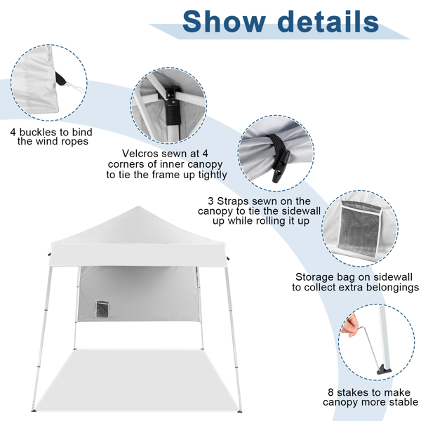 94.5”X94.5”X86.6” pop-up gazebo White