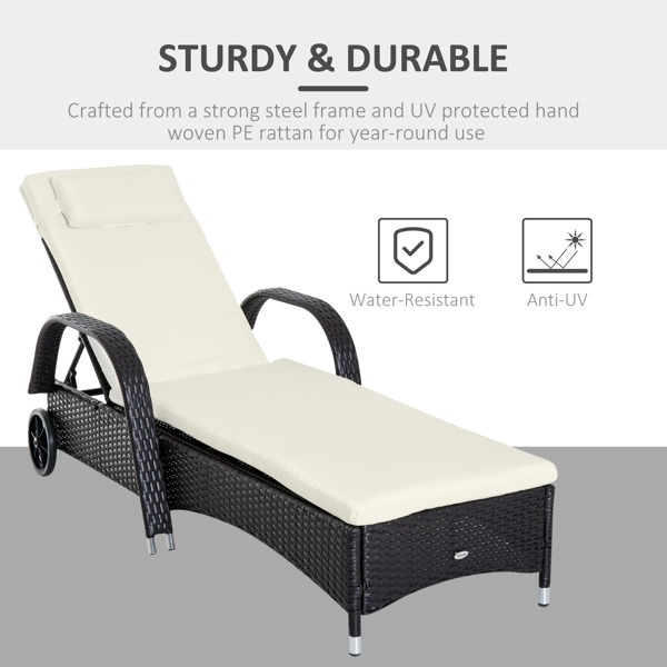 Rattan Chaise Lounge Chair