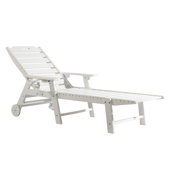 195*75.5*33cm HDPE Backrest Adjustable Lying Bed White