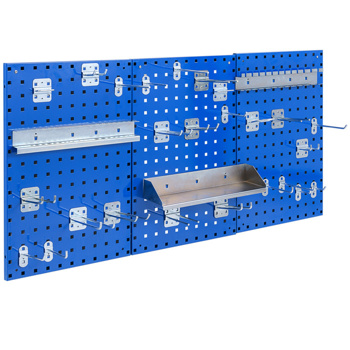 Navy Wall-Mounted Pegboard Wall Organizer Kit 4 ft.Metal Toolboard 