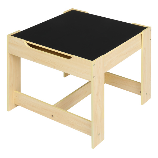 Children's Wooden Table And Chair Set With Two Storage Bags (One Table And Two Chairs)