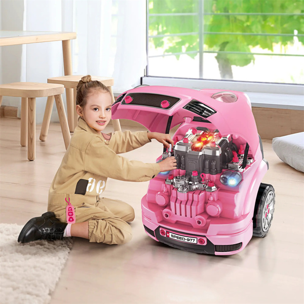  Pink Kids Truck Mechanic Repair Truck Set for 3-5 Yr Toddlers