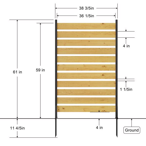 72.8"H x 38.5"W(1 Panel) Cedar Wood Privacy Screen, Outdoor Privacy Walls, Privacy Wood Fence for Pool Equipment Enclosure, Trash Can Enclosures, Air Conditioner Fence