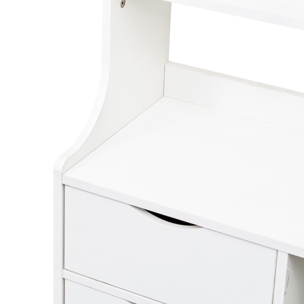 Night Stand with Bookshelf, Night Stand with 2 Storage Drawers for Bedroom